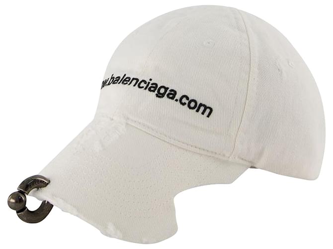 Cappello Piercing - Balenciaga - Cotone - Bianco  ref.927465