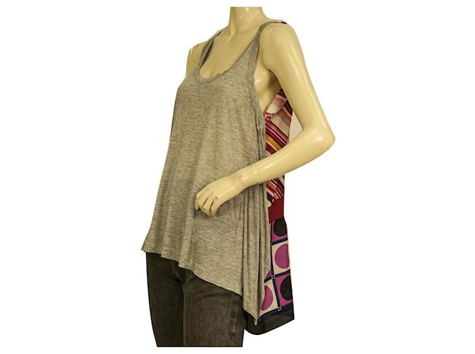 Dolce & Gabbana gray Front Multicolor Silk back Sleeveless Tank Top size 40 Multiple colors Viscose  ref.927573