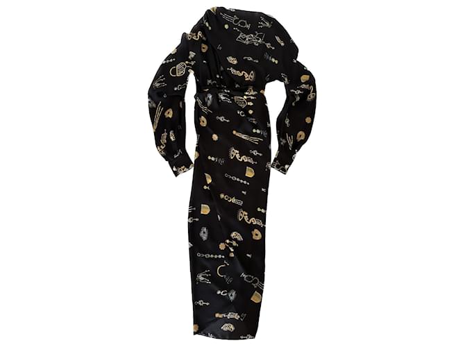 Autre Marque Bijoux-Kleid aus Schiaparelli-Seide Mehrfarben  ref.927582