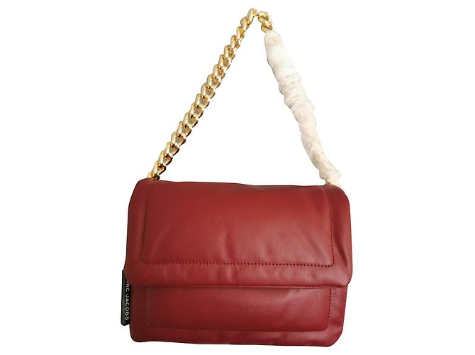 Marc Jacobs Pillow Ledertasche Bordeaux Goldfarben Rot Gold hardware