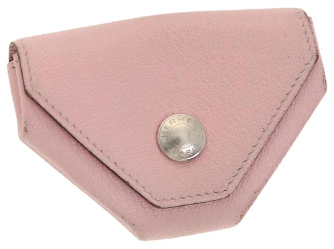 Hermès HERMES Revan Cattle Coin Purse Leather Pink Auth bs5292  ref.927708