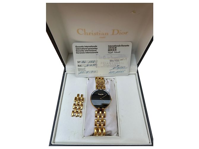 Reloj Christian Dior chapado en oro amarillo