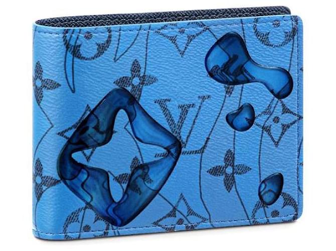 Louis Vuitton Portafoglio LV Aquagarden Slender nuovo Blu Tela  ref.927796