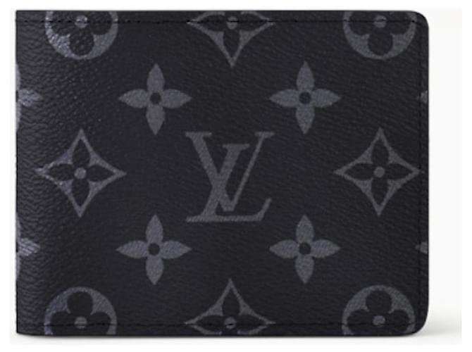 Louis Vuitton Schlanke Geldbörse aus LV Eclipse Canvas Grau Leinwand  ref.927797