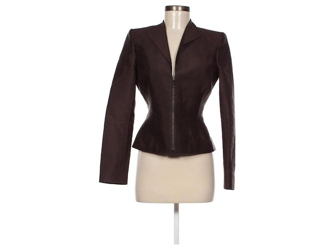 Blazer Amanda Wakeley de seda marrom