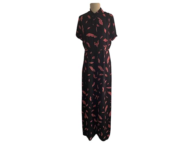 Diane Von Furstenberg Dresses Black Pink Silk  ref.927904