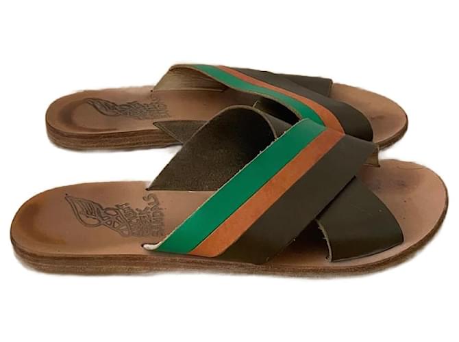 ANCIENT GREEK SANDALS  Sandals T.EU 35 Leather Khaki  ref.927997