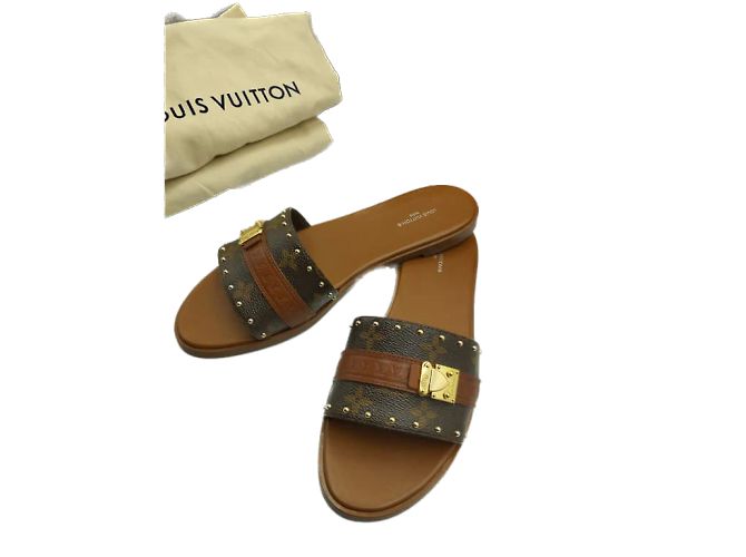 LOUIS VUITTON  Mules & clogs T.EU 38.5 Leather Brown