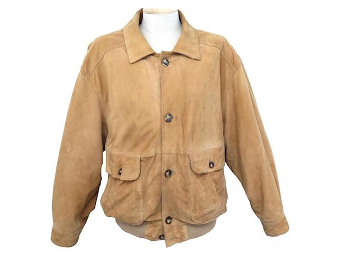 GIACCA VINTAGE YVES SAINT LAURENT GIACCA 48 GIACCA IN PELLE DI CAPRA M Cammello  ref.928116