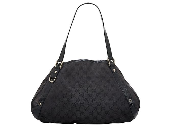 Gucci GG Canvas Abbey Shoulder Bag 130736 Black Cloth  ref.928240