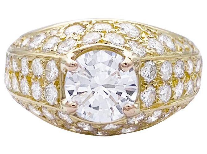 inconnue Anillo de oro amarillo, diamantes.