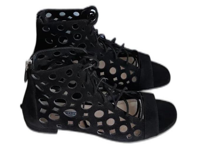 Prada Espadrilles Black Deerskin