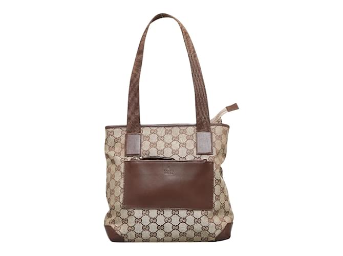 Gucci GG Canvas Handtasche 190402 Beige Leinwand  ref.928544