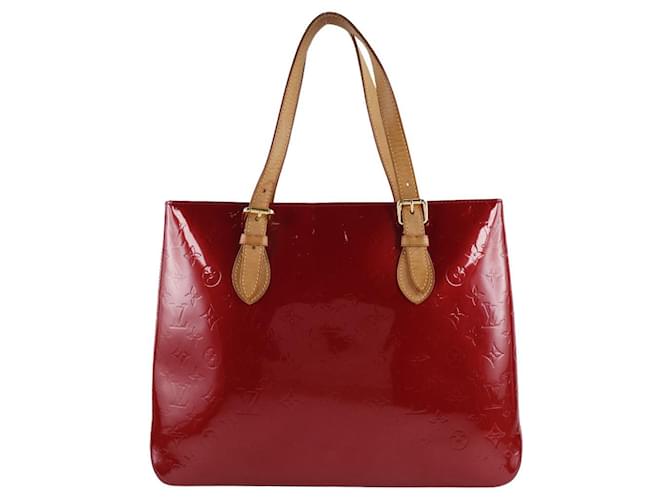 Louis Vuitton, Bags, Auth Louis Vuitton Vernis Pomme Damour Red Brentwood  Satchels Shoulder Tote Bag