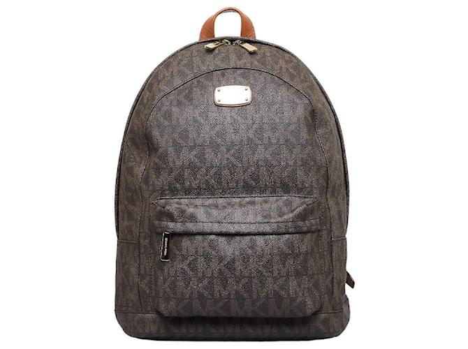 Michael Kors MK Signature Canvas Backpack Canvas Backpack in Good condition Brown Cloth  ref.929208
