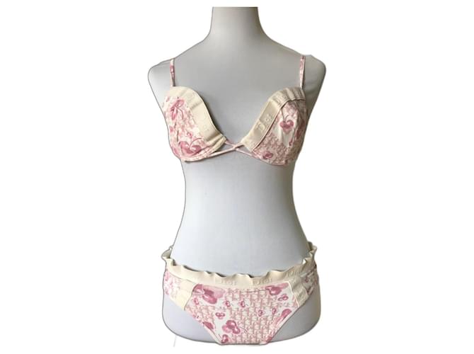 Dior Swimwear Pink White Synthetic  ref.929273