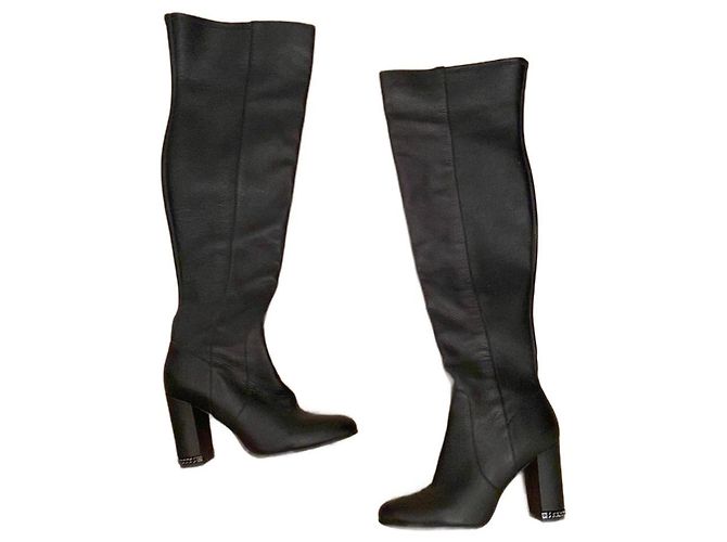 Michael Kors Black Leather High Heel Boots