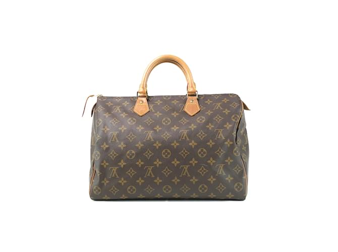 Louis Vuitton Brown Canvas Monogram Speedy 35 Handbag Louis