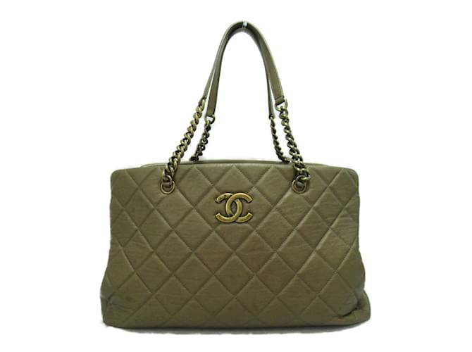 Chanel Matelasse Chain Tote Bag Golden Leather ref.929541 - Joli Closet