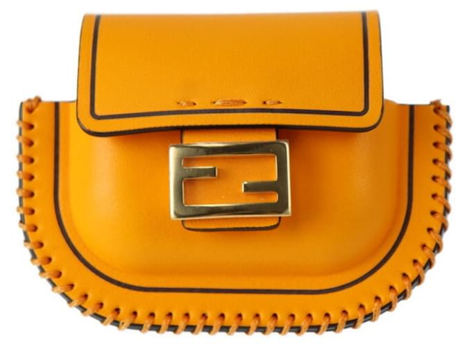 Fendi Baguette Cuir Orange  ref.929693