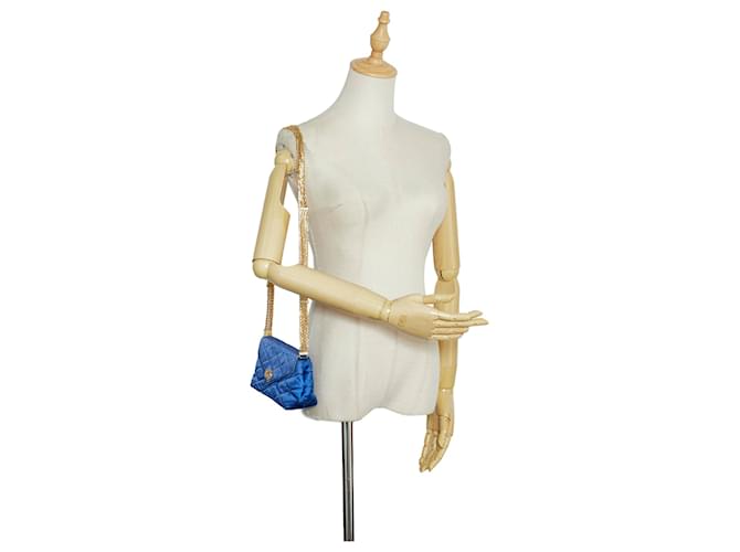 Chanel Blue Satin Shoulder Bag Cloth  ref.930051
