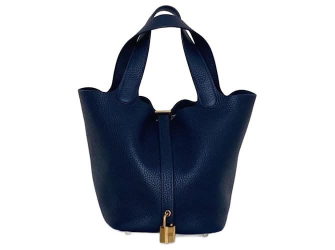 Hermès Picotin Navy blue Leather  ref.930163