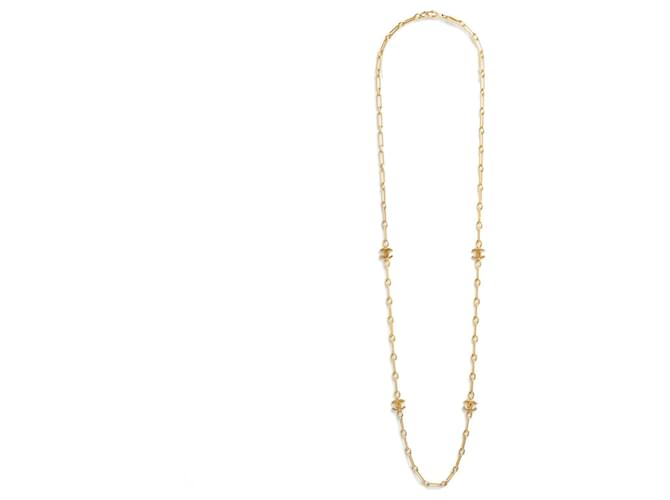 Chanel 1985 CC long necklace Golden Metal  ref.930167