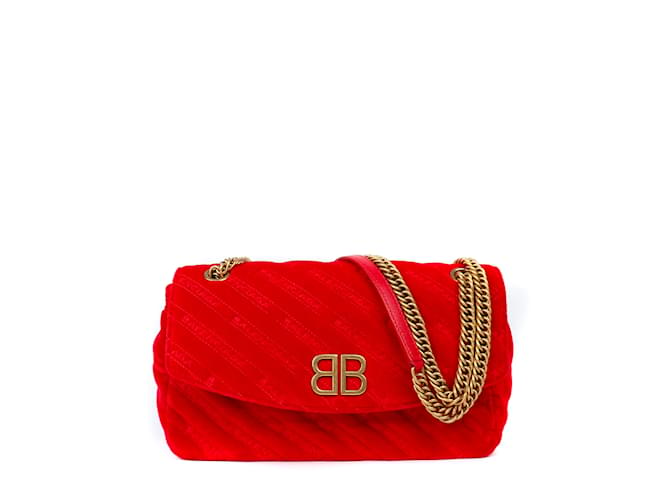 BB Round BALENCIAGA  Handbags T.  cloth Red  ref.930299