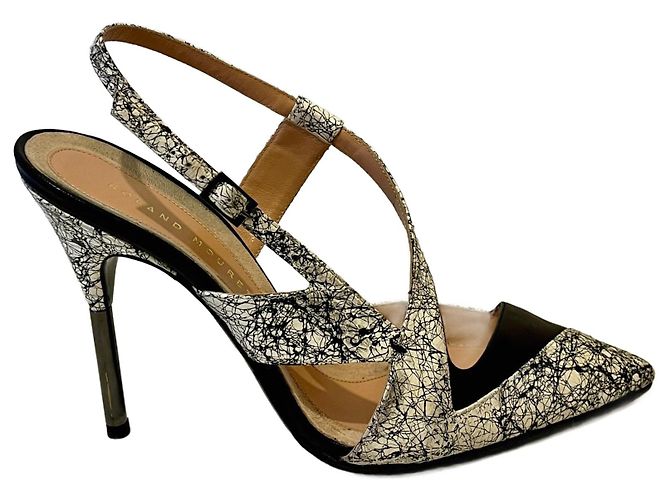 Tacchi Roland Mouret Rabane - serpente d'acqua bianco e nero