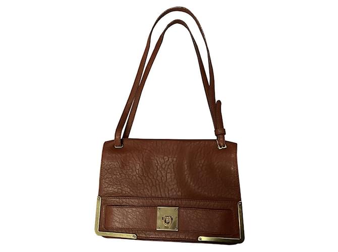 Bally Handbags Brown Leather Metal  ref.930330