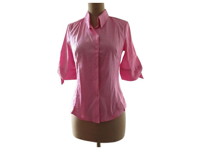 Tara Jarmon Camisa de algodón rosa, taille 38.