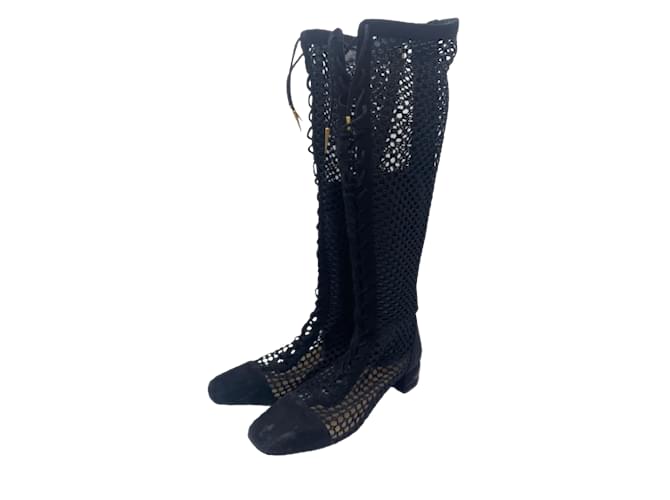 DIOR Stiefel T.EU 36 Wildleder- Schwarz Schweden  ref.930466