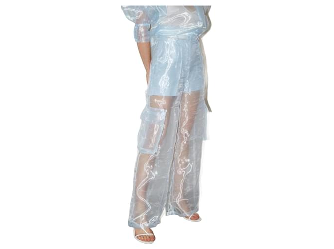 Autre Marque Pants, leggings Blue Polyester  ref.930577
