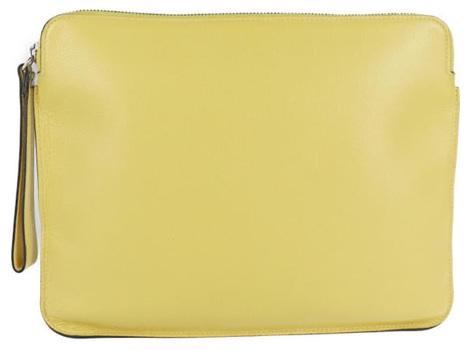 VALEXTRA Yellow Leather  ref.930838