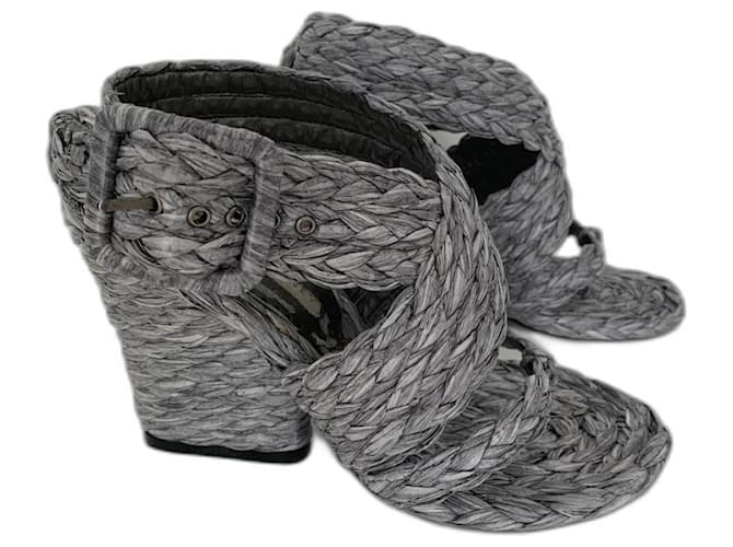 Stella Mc Cartney Sandals Grey Straw  ref.930929