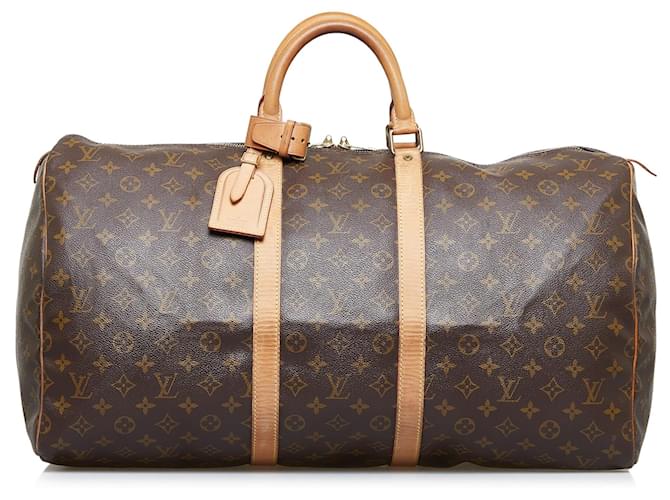 Extra Large Louis Vuitton Bandouliere Monogram Canvas Keepall 60 cm Travel  Bag