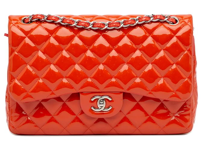 Chanel Red Jumbo Classic Patent Double Flap Leather Patent leather  ref.930990 - Joli Closet