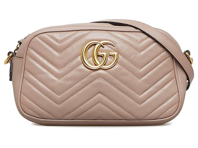 Gucci Camera Marmont Gg Mini Matelasse Nude Beige Leather Shoulder