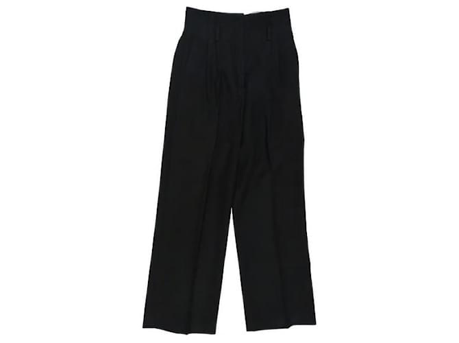 Hermès Un pantalon, leggings Laine Noir  ref.931415