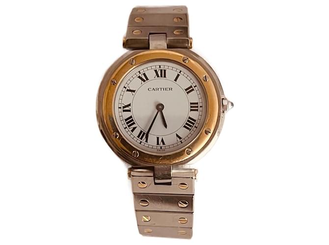 Cartier Santos Gerente General Blanco Acero Oro amarillo  ref.931425