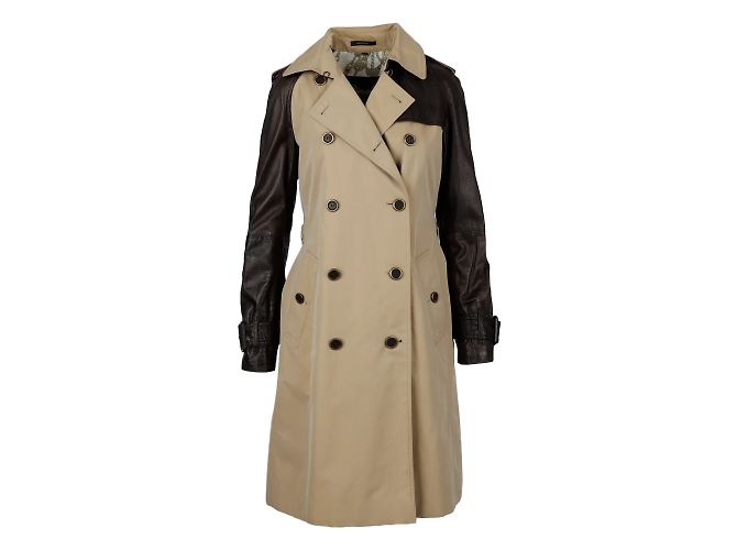 Autre Marque Gabardina con manga de cuero de Antonio Croce Multicolor