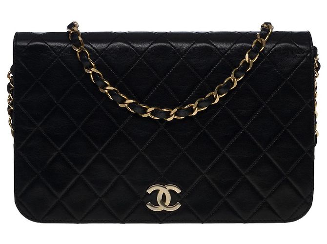 Timeless Borsa a spalla CHANEL full patta in pelle nera - 100596 Nero