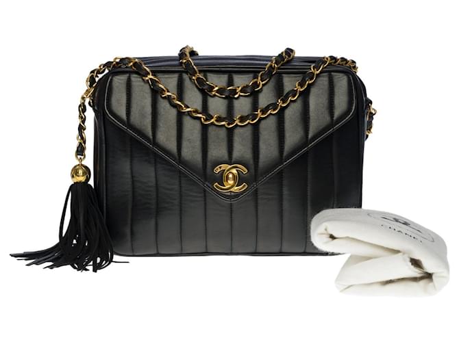 Sac bandouli re CHANEL camera en cuir noir 100544 ref.931457