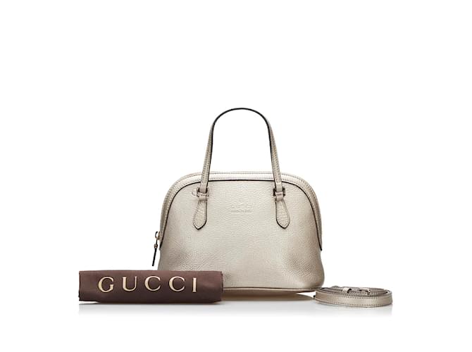 Gucci Mini-Kuppel-Schultertasche aus Leder 341504 Golden  ref.931573