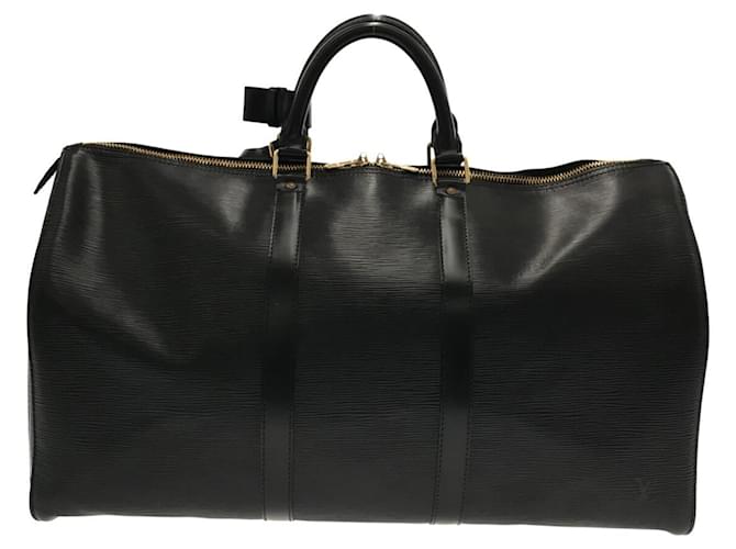 Louis Vuitton Keepall 50 Black Leather ref.932076 - Joli Closet