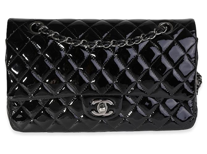 Timeless Chanel Black Quilted Patent Leather Medium Classic Double Flap Bag  ref.932327 - Joli Closet