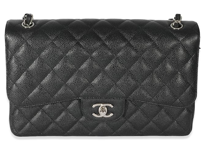 Timeless Chanel Chanel Black Caviar Jumbo Flap Leather ref.932564 - Joli  Closet