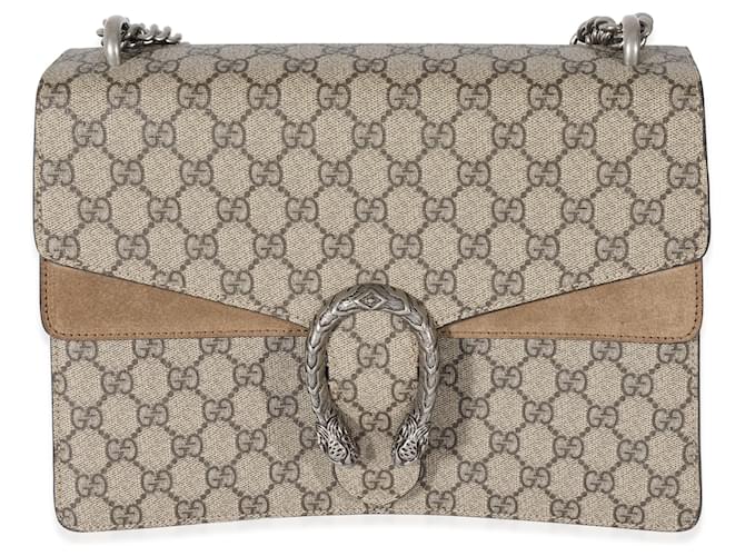 Dionysus Medium Canvas Shoulder Bag in Beige - Gucci