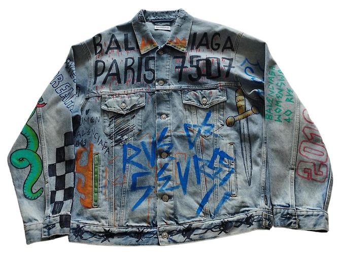 Balenciaga Graffiti Denim Jacket