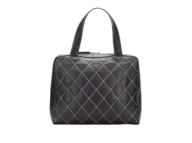 Timeless Chanel Wild stitch Handbag Black Leather ref.932869